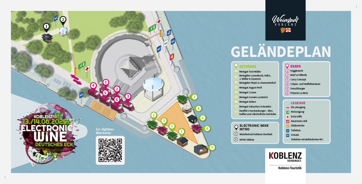 Gelaendeplan_D_ECK_EWine_Bauzaun-Banner_1200pix_06-25_01_RGB_150dpi_web.jpg © Koblenz-Touristik Geländeplan Electronic Wine 2025 © Koblenz-Touristik