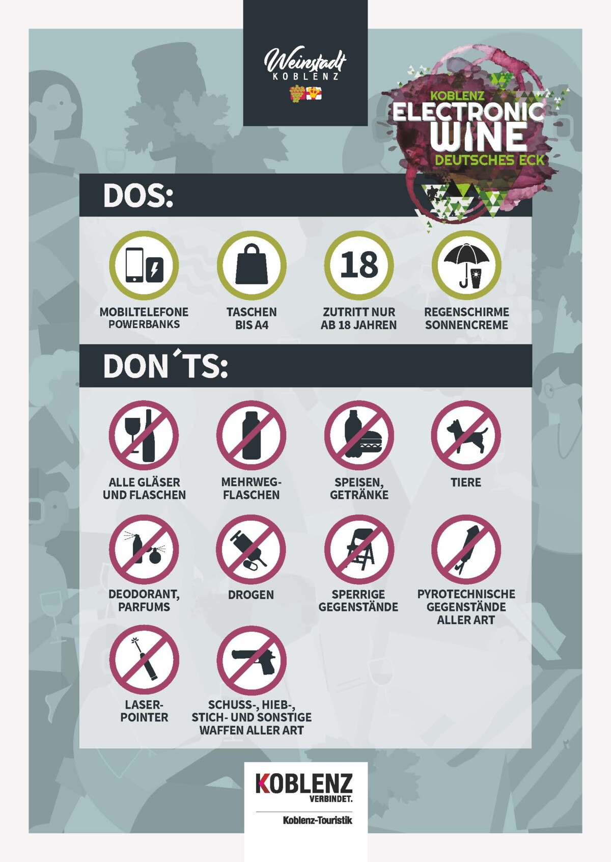 WF_EWine_Dos_Donts_Plakat_A1_05-25_01_FM_Druck.jpg © Plakat mit Dos und Don'ts bei Electronic Wine Koblenz ©